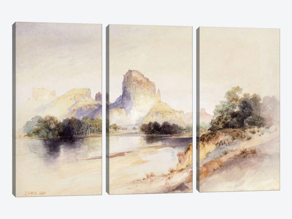 Castle Butte, Green River, Wyoming, 1894  3-piece Canvas Artwork