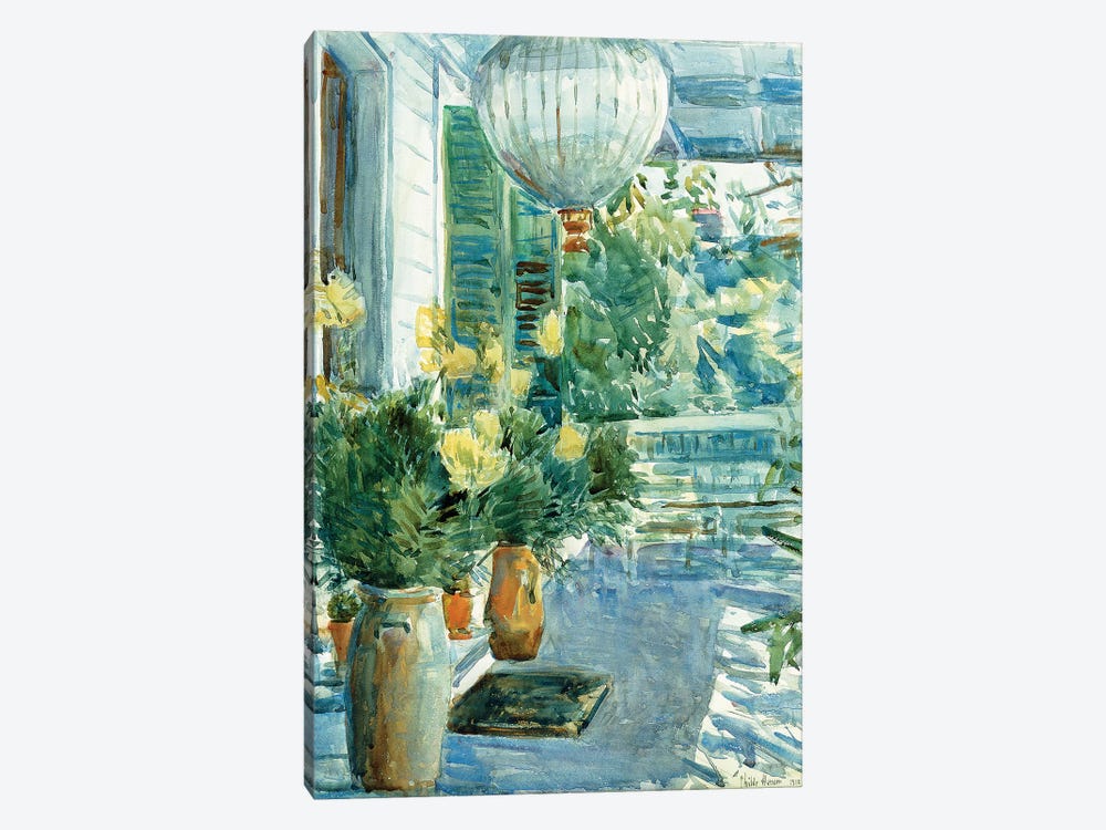 Veranda of the Old House, 1912  by Childe Hassam 1-piece Canvas Wall Art