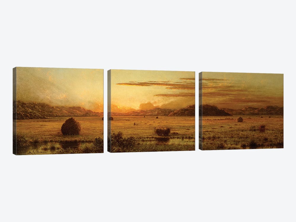 Sunrise, Hoboken Meadows, c.1875-1885  by Martin Johnson Heade 3-piece Canvas Wall Art