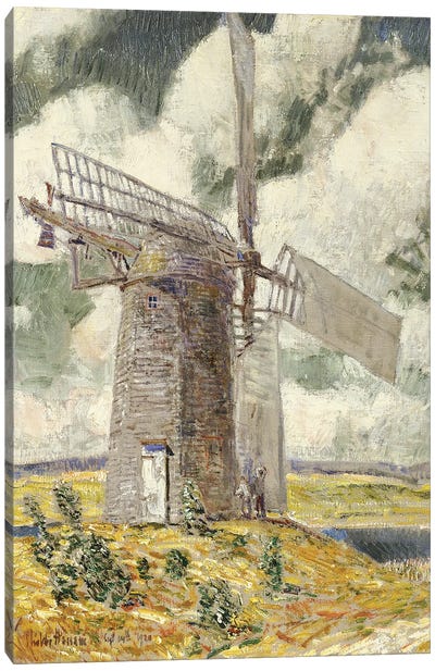 Bending Sail on the Old Mill, 1920  Canvas Art Print - Childe Hassam