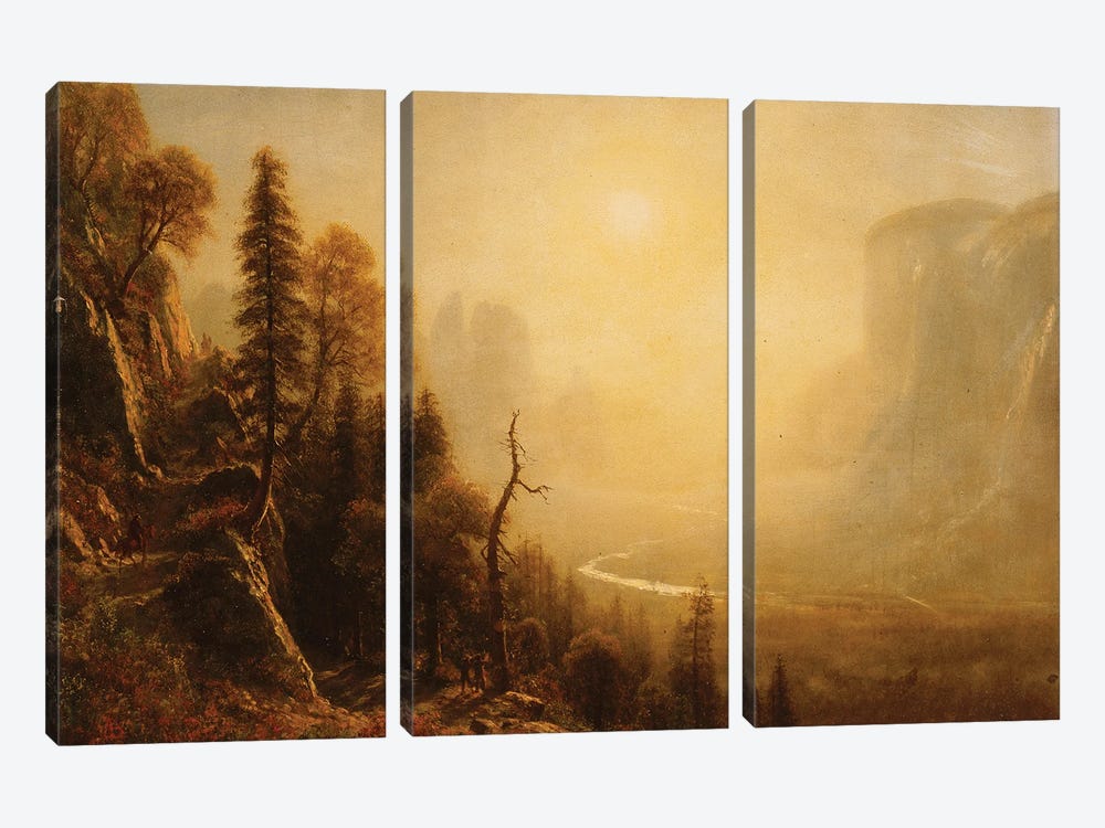 Study for Yosemite Valley, Glacier Point Trail,  by Albert Bierstadt 3-piece Art Print