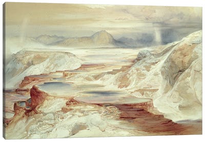 Hot Springs of Gardiner's River, Yellowstone, 1872  Canvas Art Print