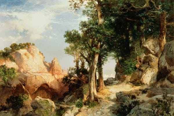 Hudson River School: On the Berry Trail - Grand Canyon of Arizona, 1903  by Thomas Moran