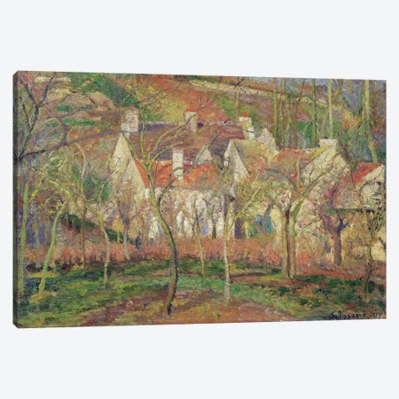 The Red Roofs, or Corner of a Village, Winter, 1877  Canvas Print #BMN602} by Camille Pissarro Canvas Wall Art