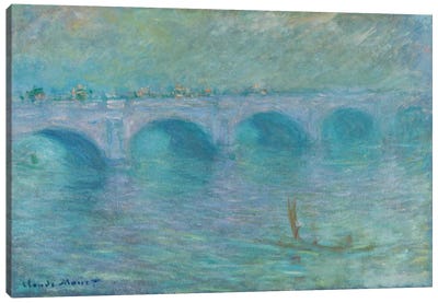 Waterloo Bridge in the Fog, 1903  Canvas Art Print - Claude Monet