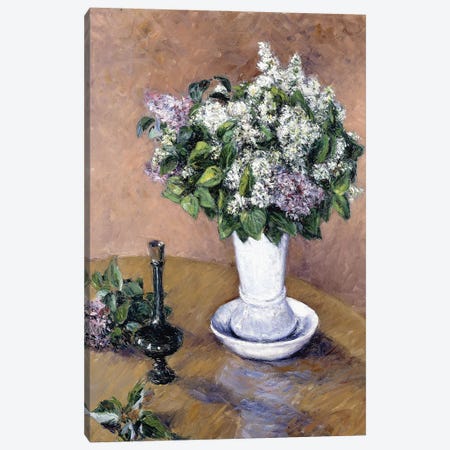 Still Life with a Vase of Lilac, 1883  Canvas Print #BMN6039} by Gustave Caillebotte Canvas Artwork