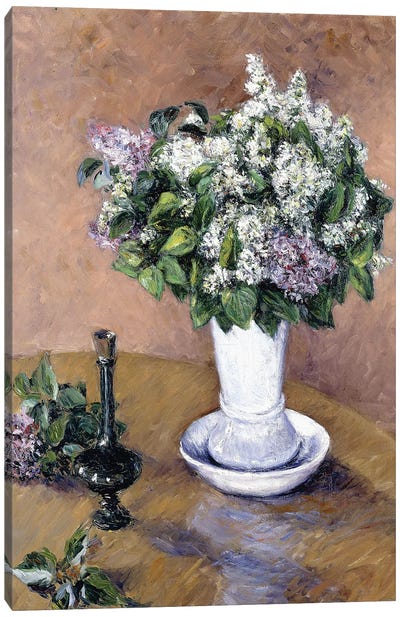 Still Life with a Vase of Lilac, 1883  Canvas Art Print - Gustave Caillebotte