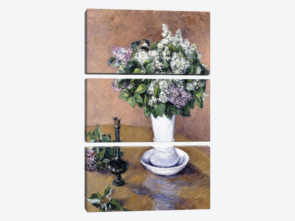 Still Life with a Vase of Lilac, 1883  by Gustave Caillebotte 3-piece Canvas Art Print