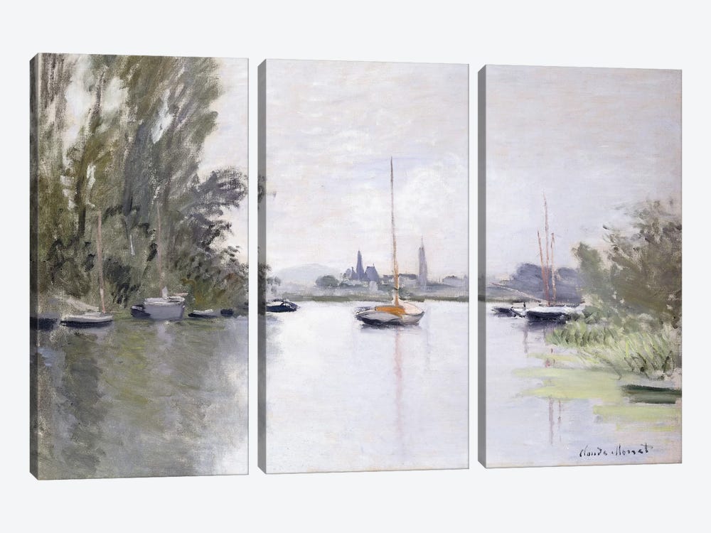Argenteuil Seen from the Small Arm of the Seine, 1872  by Claude Monet 3-piece Canvas Art Print