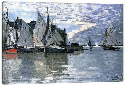 Sailing Boats, c.1864-1866  Canvas Art Print - Claude Monet
