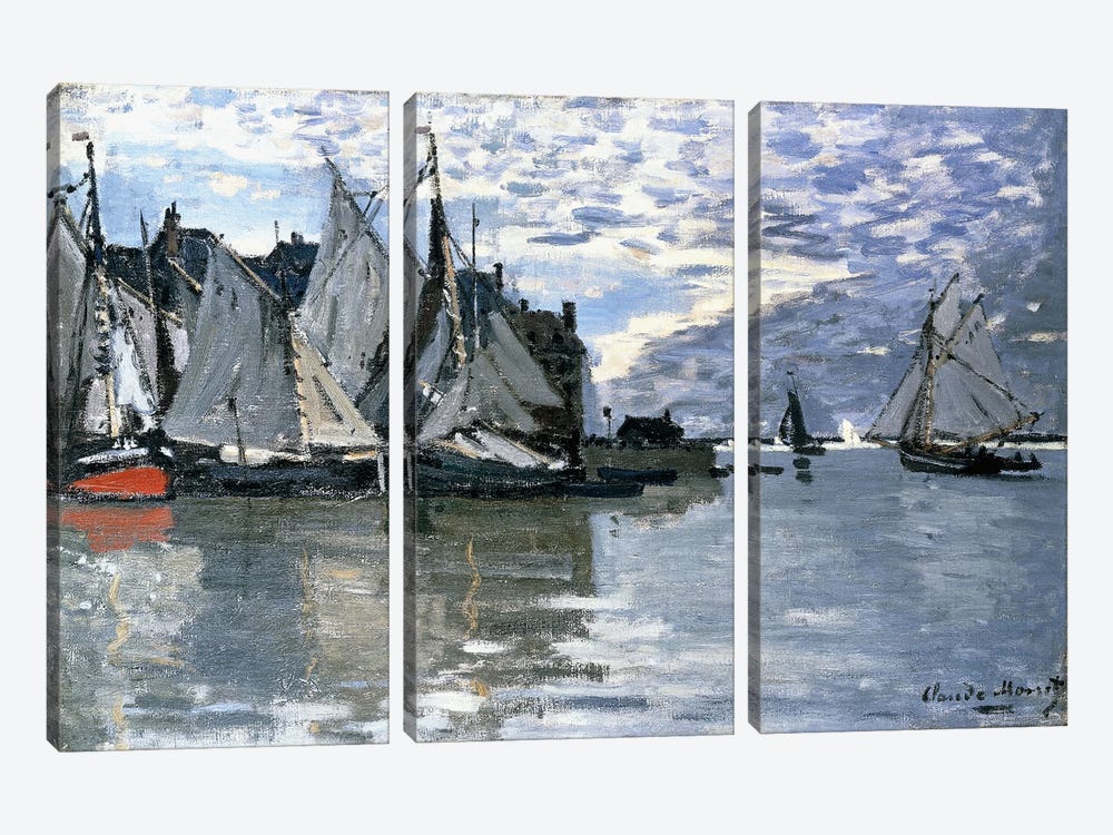 Sailing Boats, c.1864-1866  by Claude Monet 3-piece Canvas Wall Art