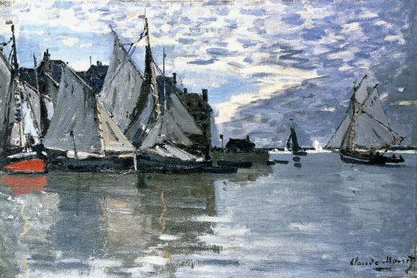 Claude Monet: Sailing Boats, c.1864-1866  by Claude Monet