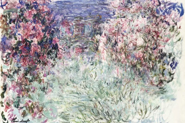 Gardens & Floral Landscapes: The House among the Roses, 1925  by Claude Monet