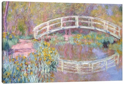 Bridge in Monet's Garden, 1895-96  Canvas Art Print - Pond Art