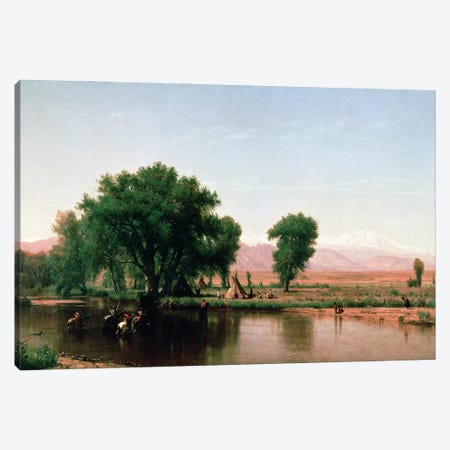 Crossing the Ford, Platte River, Colorado  Canvas Print #BMN604} by Thomas Worthington Whittredge Art Print
