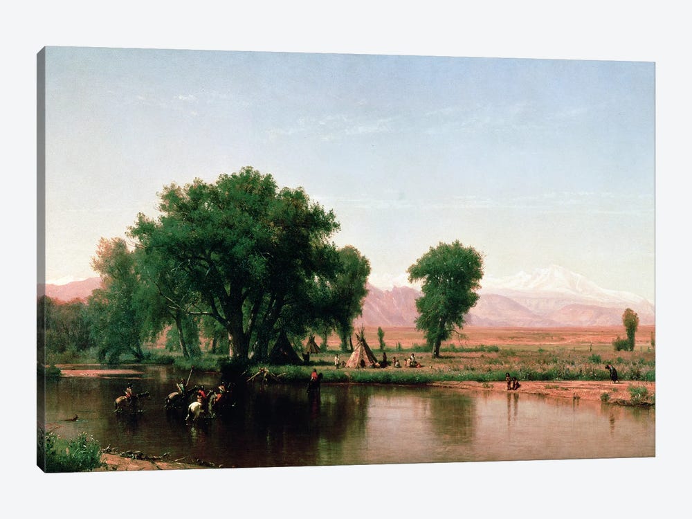 Crossing the Ford, Platte River, Colorado  1-piece Canvas Art Print