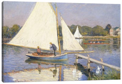 Boaters at Argenteuil, 1874  Canvas Art Print - Canoe Art