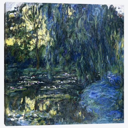 View of the Lilypond with Willow, c.1917-1919  Canvas Print #BMN6052} by Claude Monet Canvas Art