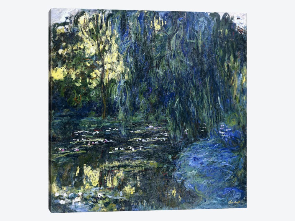 View of the Lilypond with Willow, c.1917-1919  by Claude Monet 1-piece Canvas Art