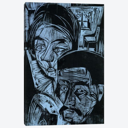 Peasant Couple in the Cottage, 1919  Canvas Print #BMN6057} by Ernst Ludwig Kirchner Art Print