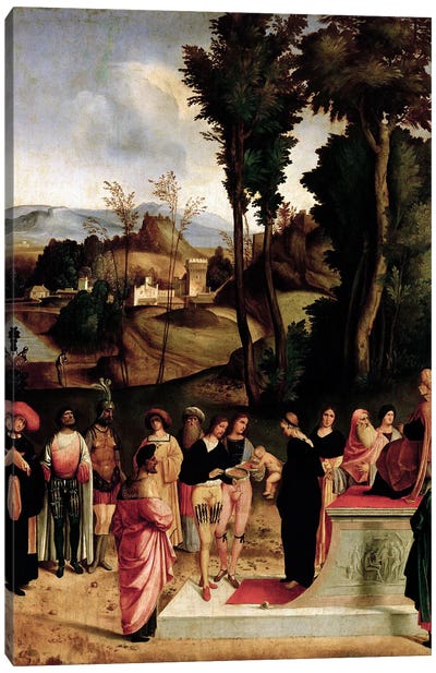 Moses being tested by the Pharaoh, c.1502-05  Canvas Art Print