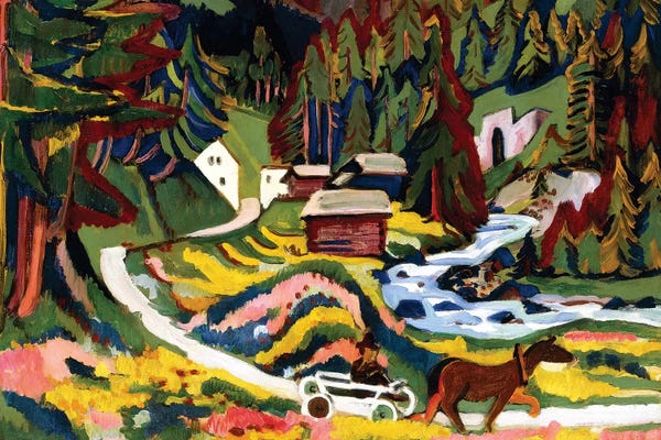 Modernism: Landscape in Spring, Sertig, 1924-25  by Ernst Ludwig Kirchner