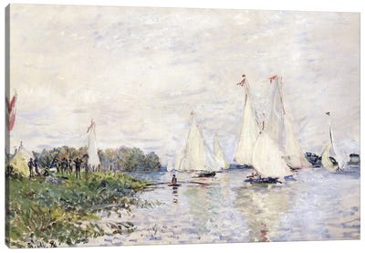 Regatta at Argenteuil, 1874  Canvas Art Print - Claude Monet