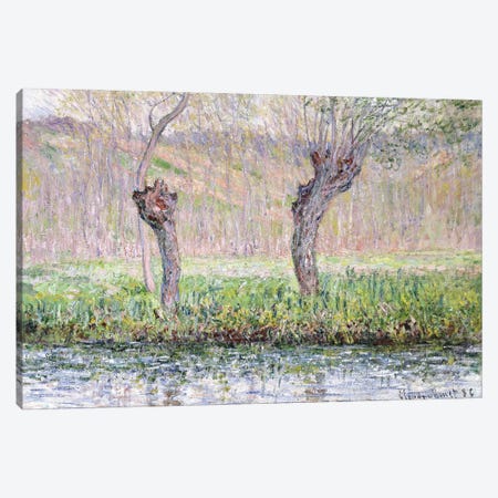 Spring, Willows, 1885  Canvas Print #BMN6073} by Claude Monet Canvas Wall Art
