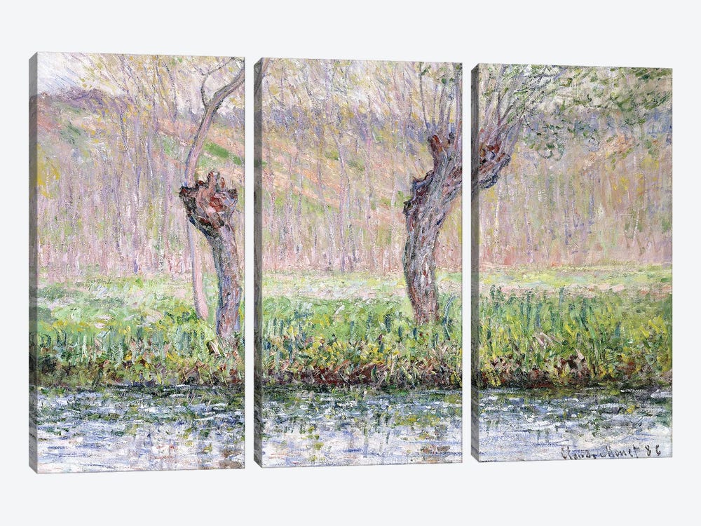 Spring, Willows, 1885  by Claude Monet 3-piece Art Print
