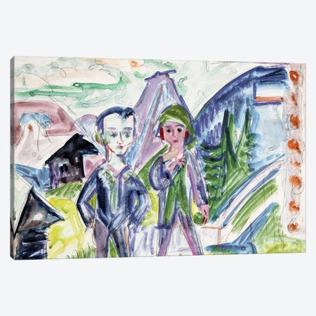 Couple in a Landscape  Canvas Print #BMN6076} by Ernst Ludwig Kirchner Canvas Print