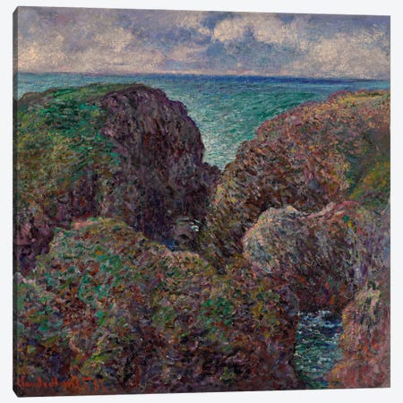 Block of Rocks at Port-Goulphar (Bloc de rochers à Port-Goulphar), 1887  Canvas Print #BMN6086} by Claude Monet Canvas Artwork