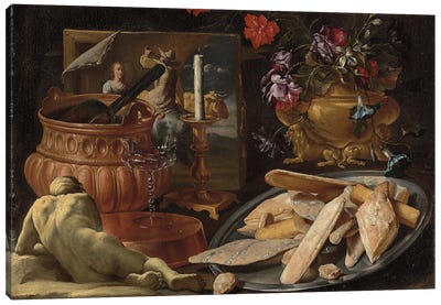 Allegory of the five senses  Canvas Art Print