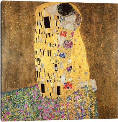 The Kiss Canvas Art Print - Art Nouveau