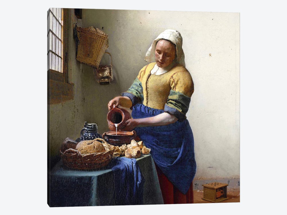 The Milkmaid by Johannes Vermeer 1-piece Canvas Art Print