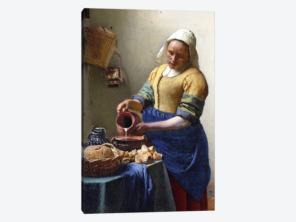 The Milkmaid In Zoom by Johannes Vermeer 1-piece Canvas Art