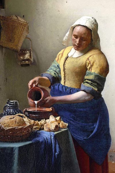 Cooking & Baking: The Milkmaid In Zoom by Johannes Vermeer