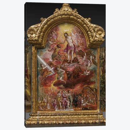 Allegory Of The Christian Knight (Front Side Of Central Panel From El Greco's Portable Altar) Canvas Print #BMN6106} by El Greco Canvas Print