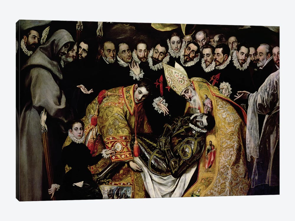 Bottom Half In Detail, The Burial Of Count Orgaz (Illustration of a Local Legend), 1586-88 by El Greco 1-piece Canvas Artwork