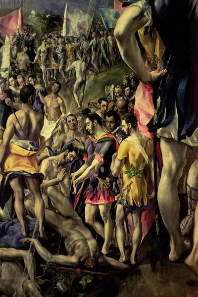 Bottom Left In Detail, The Martyrdom Of St. Maurice, 1580-83 by El Greco acrylic art print