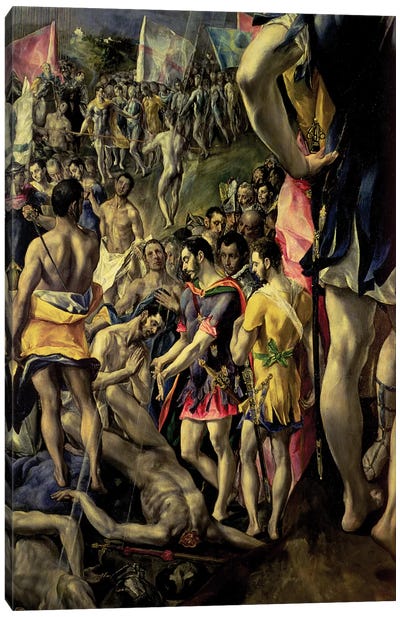Bottom Left In Detail, The Martyrdom Of St. Maurice, 1580-83 Canvas Art Print - El Greco