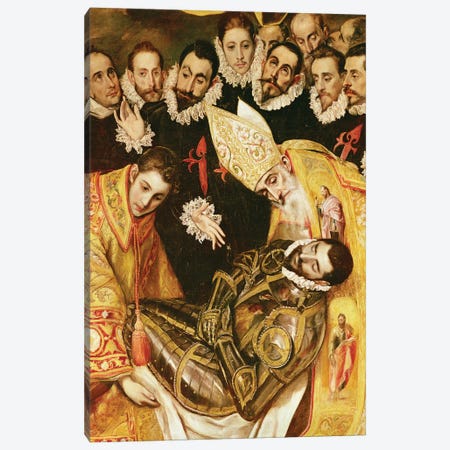 Bottom Middle In Detail, The Burial Of Count Orgaz (Illustration of a Local Legend), 1586-88 Canvas Print #BMN6111} by El Greco Art Print