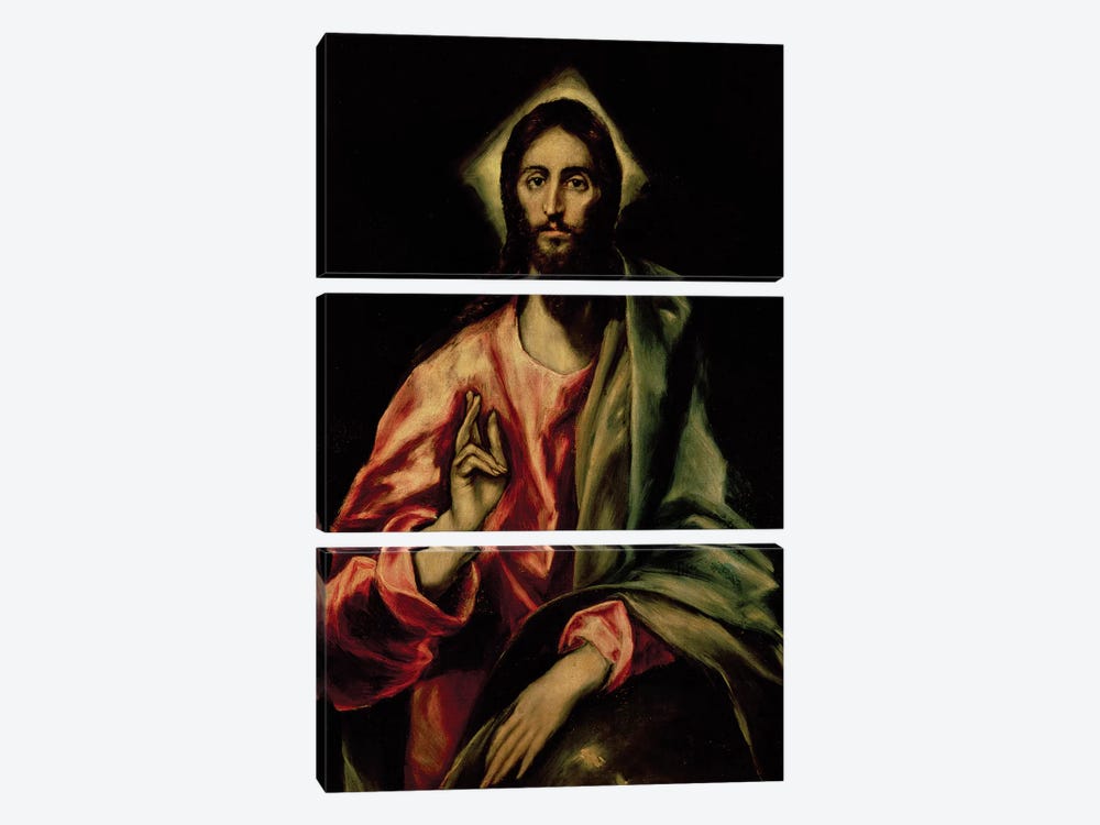 Christ Blessing by El Greco 3-piece Canvas Print