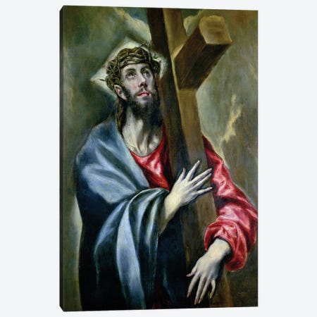Christ Clasping The Cross, 1600-10 Canvas Print #BMN6115} by El Greco Canvas Artwork