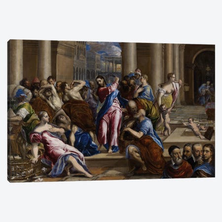 Christ Driving The Money Changers From The Temple, c.1570 Canvas Print #BMN6116} by El Greco Canvas Artwork