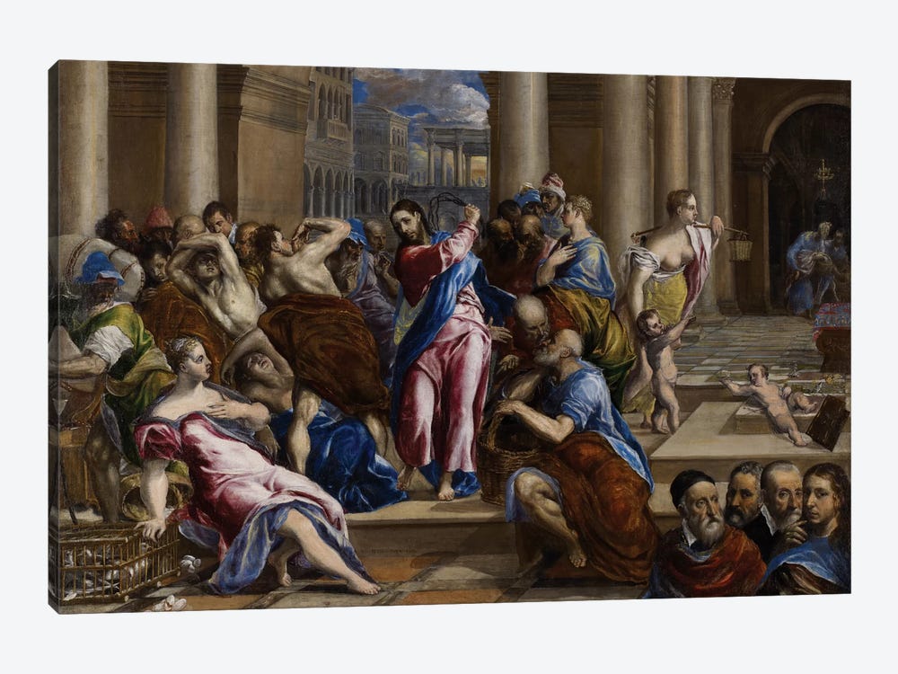 Christ Driving The Money Changers From The Temple, c.1570 by El Greco 1-piece Canvas Print