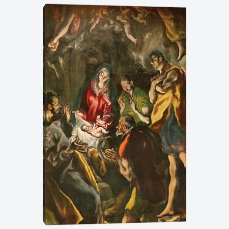 Detail Of The Shepherds, The Adoration Of The Shepherds (Santo Domingo el Antiguo Altarpiece), c.1603-14 (Museo del Prado) Canvas Print #BMN6133} by El Greco Canvas Art Print