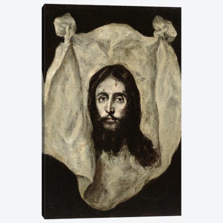 Face Of The Christ Canvas Print #BMN6137} by El Greco Canvas Artwork