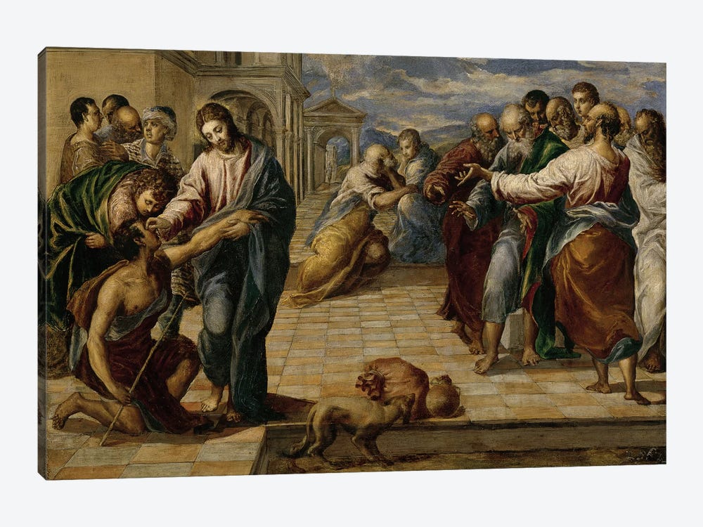 Healing Of The Blind Man, c.1570 by El Greco 1-piece Canvas Print