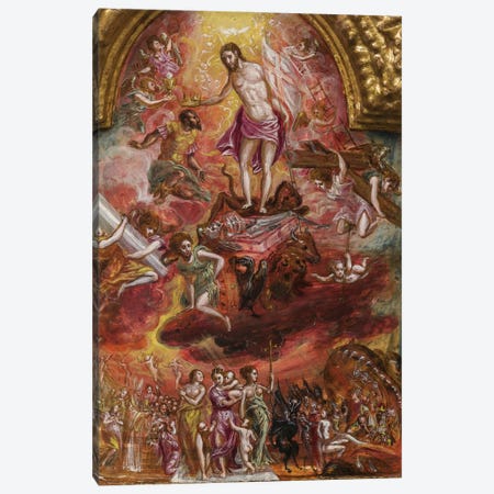 In Zoom, Allegory Of The Christian Knight (Front Side Of Central Panel From El Greco's Portable Altar) Canvas Print #BMN6143} by El Greco Canvas Wall Art