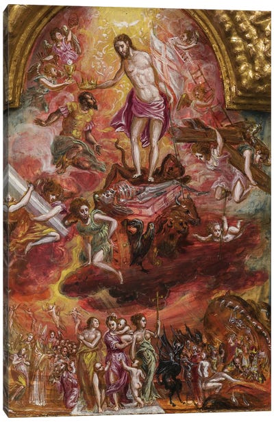 In Zoom, Allegory Of The Christian Knight (Front Side Of Central Panel From El Greco's Portable Altar) Canvas Art Print